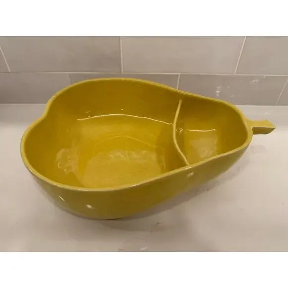 Vintage Pfaltzgraff Yellow Speckled Pear-Shaped‎ Serving Bowl